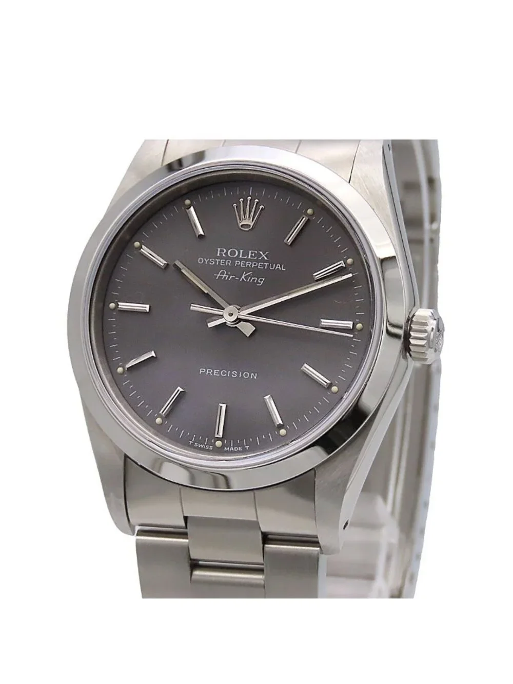 Rolex Air King Gray SS Oyster Bracelet Case with Card Watch Automatic